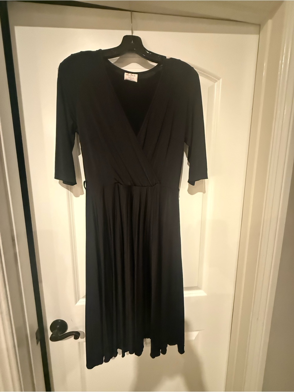 Love Adyson Frocks Black Wrap Style Midi Dress Size 2